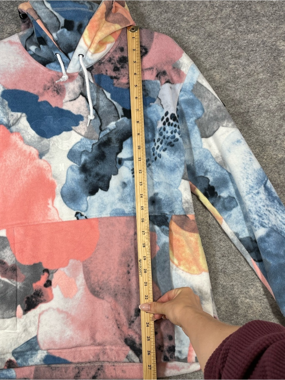DOPE Printed Fleece Hooded Top Abstract Print Medium Cozy Streetwear Outdoor - Picture 10 of 15